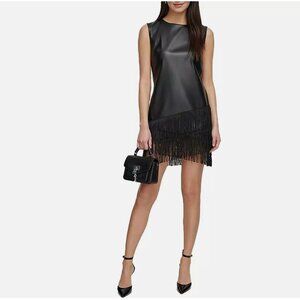 Womens Above Knee Fringe Mini Dress